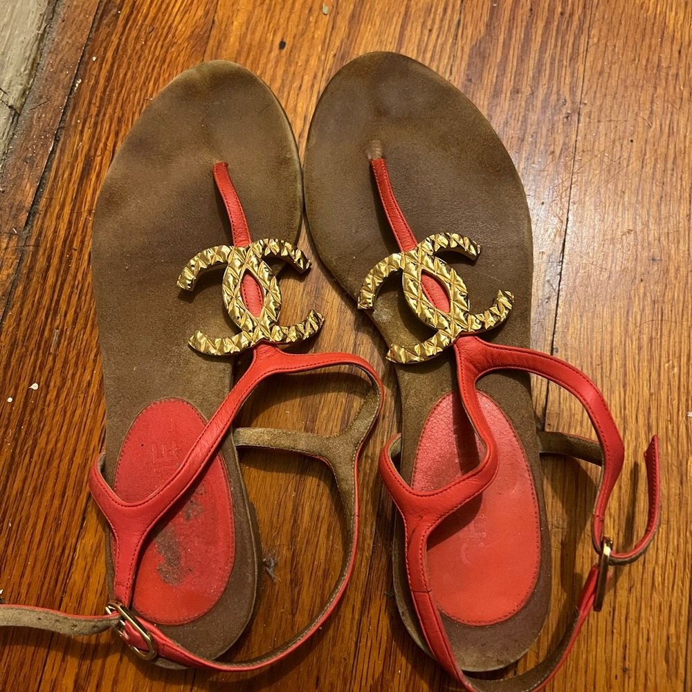 Authentic Chanel cc sandals